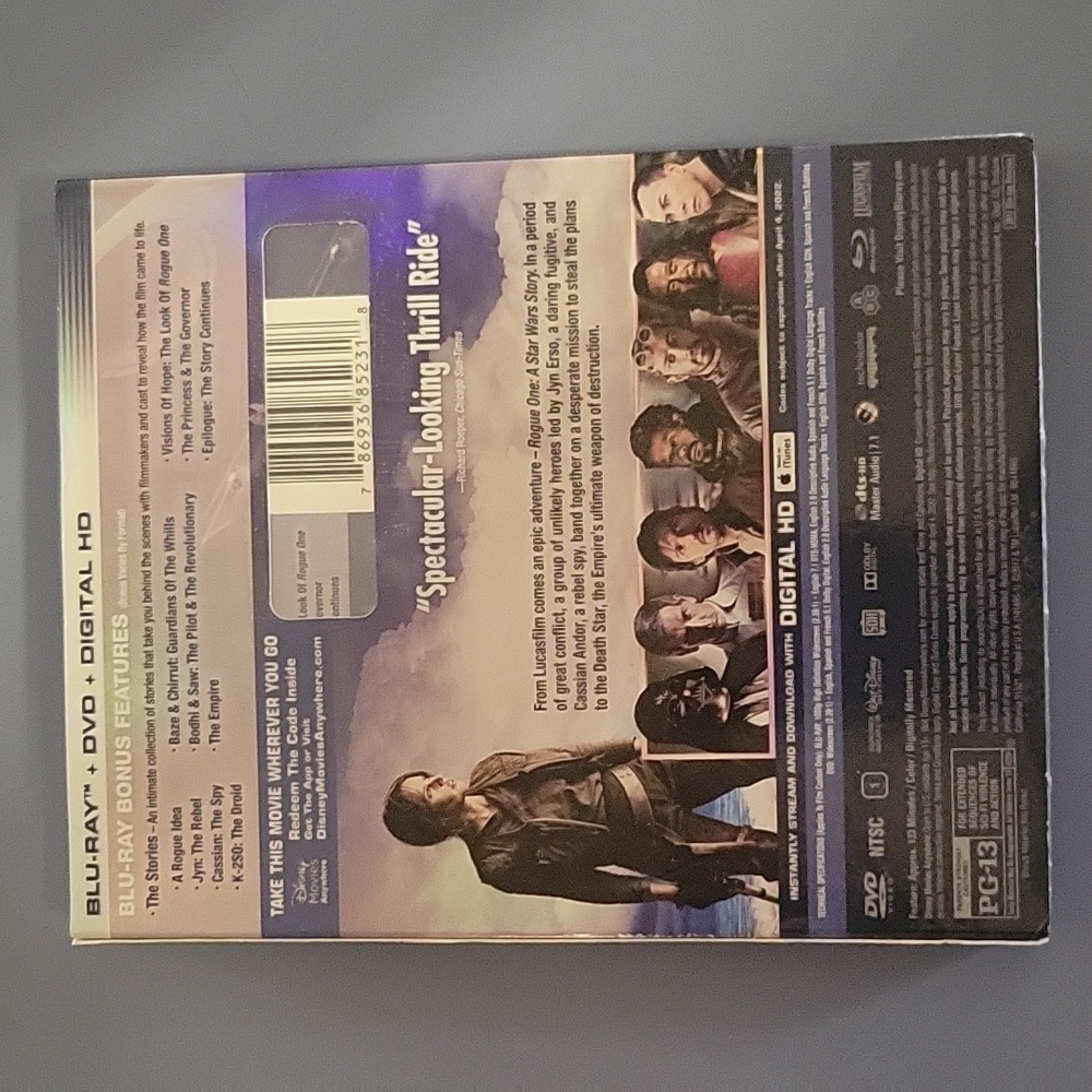 NWT Star Wars The Rogue One Blue - Ray and DVD - Picture 2 of 4